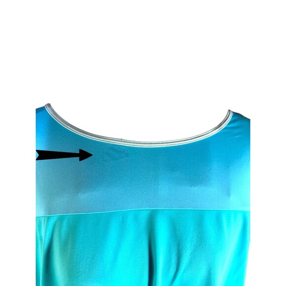 Lands End Womens 3X Aqua Pullover Top Nylon/Spandex Blend Short Sleeve 24W-26W L - Picture 3 of 9